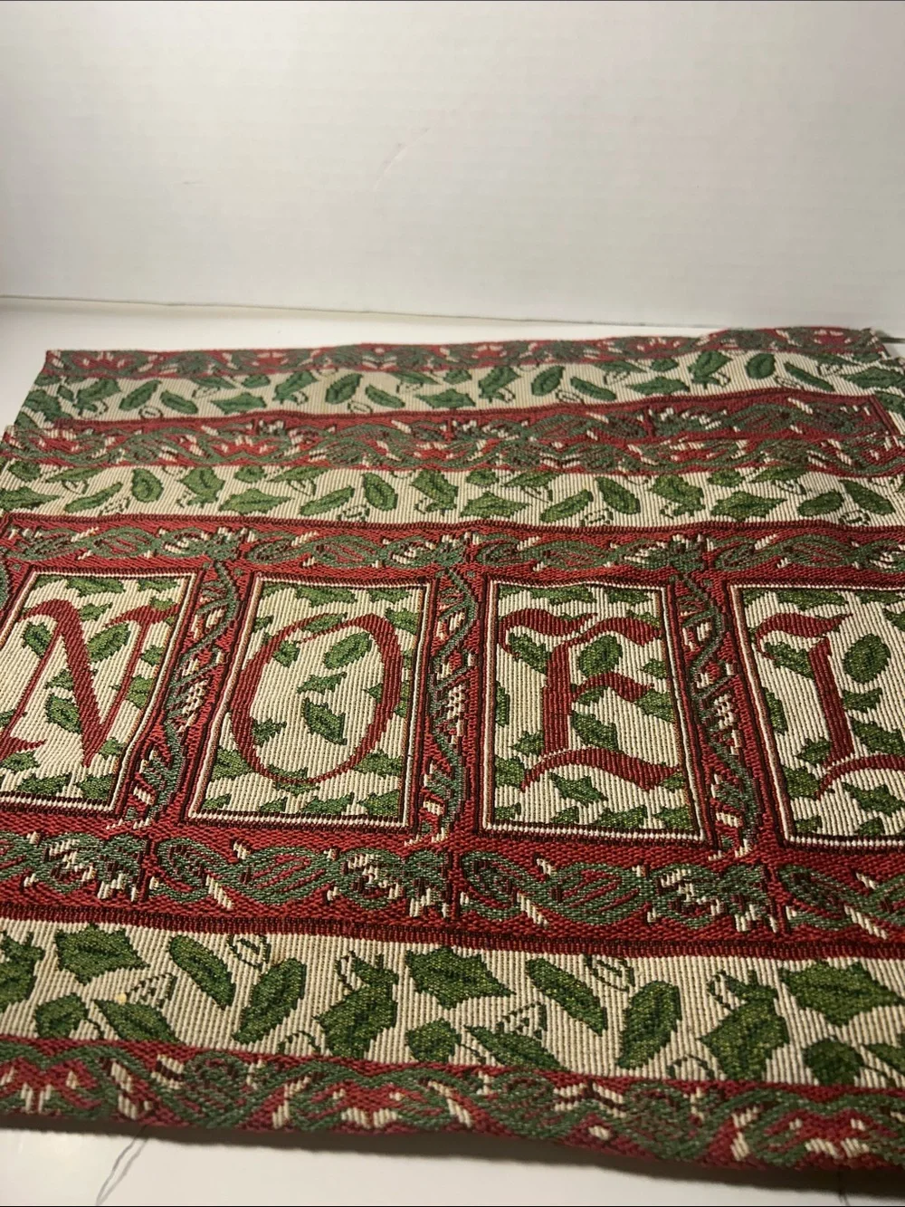 Holiday Noel Fabric Noel placements - Red & Green 12x18 Set of 4